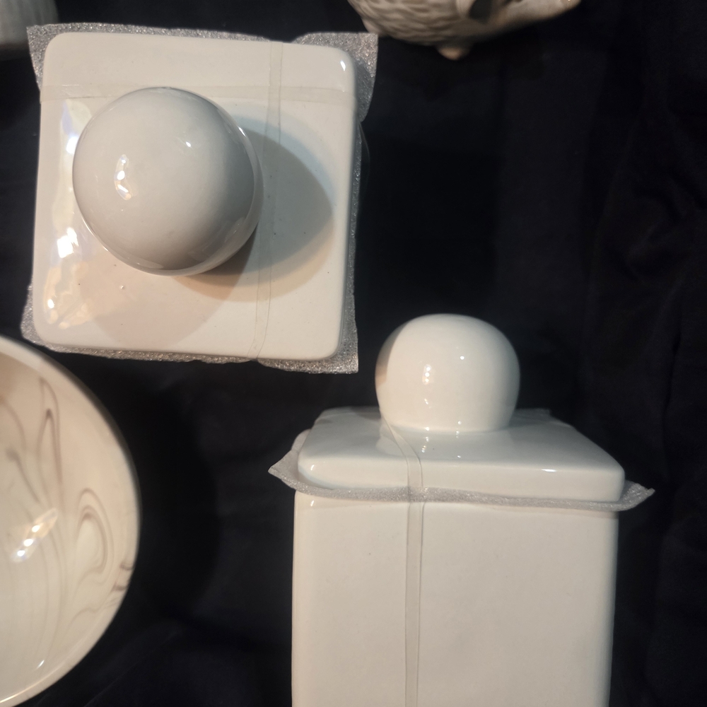 White Ceramic Canisters